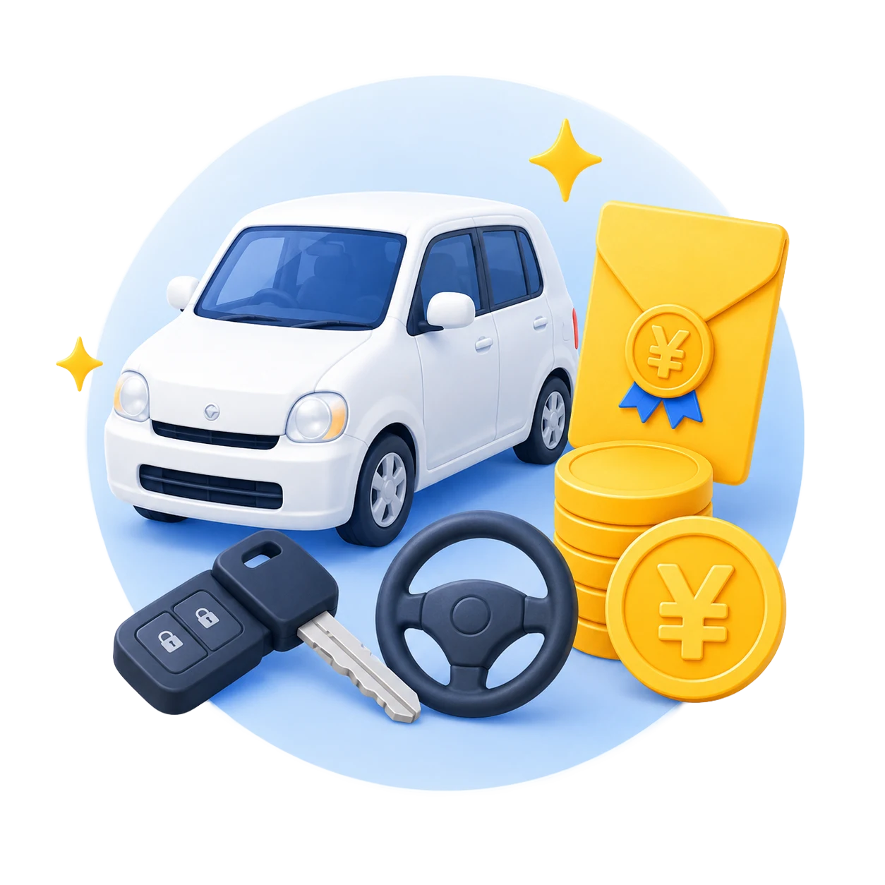車と運転手当を表すイラスト