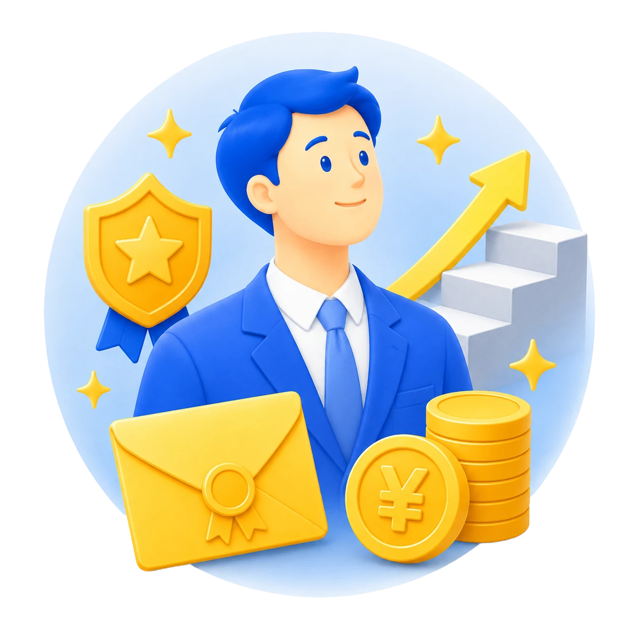 昇進と役職手当を表すイラスト